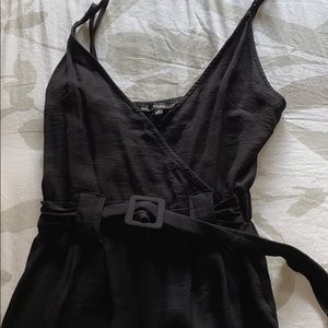 Black jumpsuit with belt